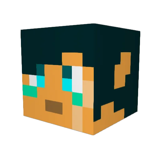 DeathRaven20 Minecraft avatar head, 3D render