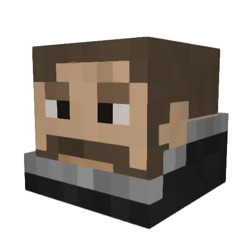 DeathRtH Minecraft avatar head, 3D render