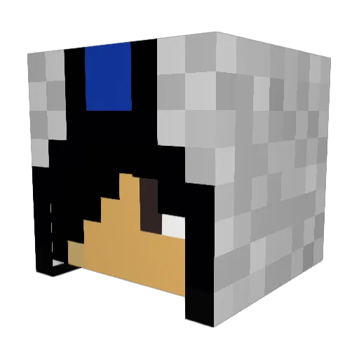 DeathWalker04 Minecraft avatar head, 3D render