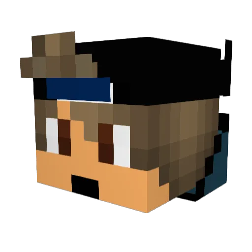 Deathc0rd Minecraft avatar head, 3D render
