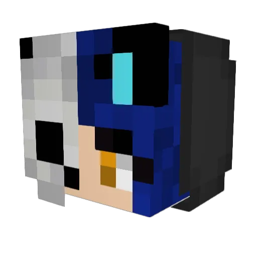 Deathish Minecraft avatar head, 3D render