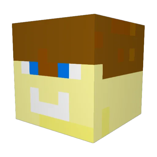 Deathkoo Minecraft avatar head, 3D render