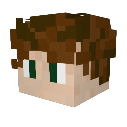 Deathlin Minecraft avatar head, 3D render