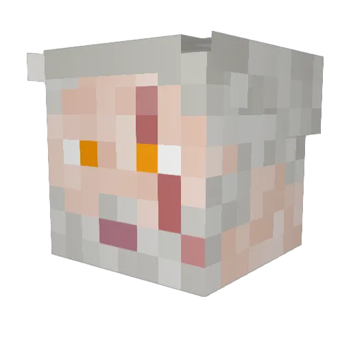Deathlordish Minecraft avatar head, 3D render