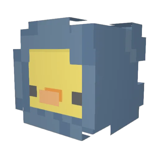 DeathlyHowler Minecraft avatar head, 3D render