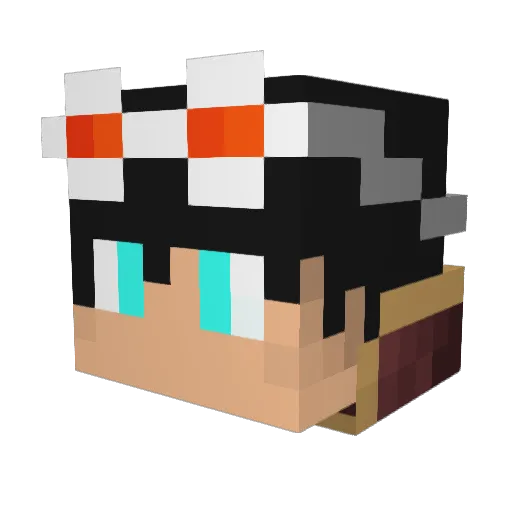 Deathlyfocus Minecraft avatar head, 3D render