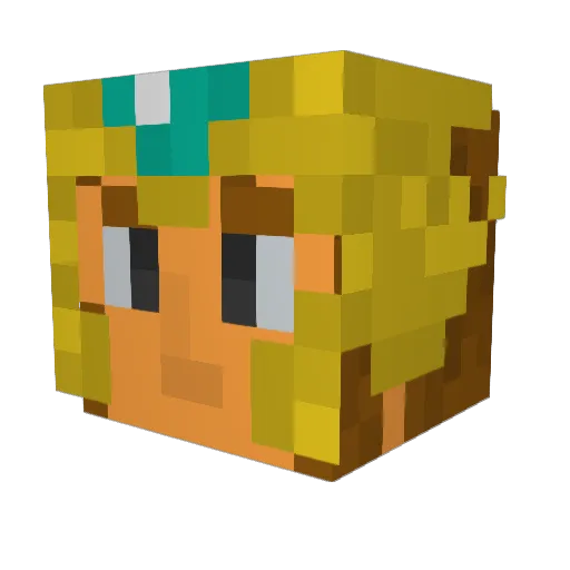 Deathmaca Minecraft avatar head, 3D render
