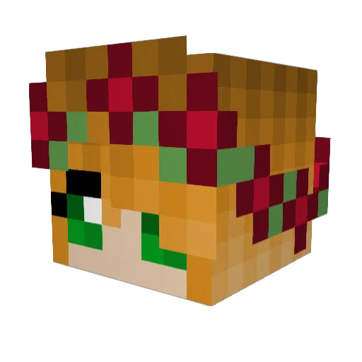 Deathpixie1 Minecraft avatar head, 3D render