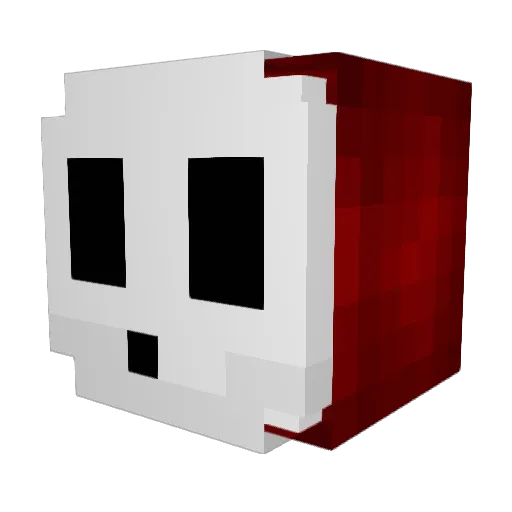 Deathspank64 Minecraft avatar head, 3D render