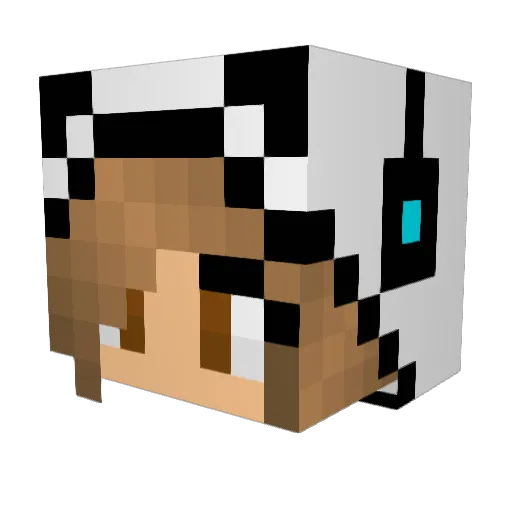 Deathuponu Minecraft avatar head, 3D render