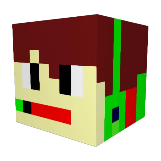 Deathwalker1345 Minecraft avatar head, 3D render