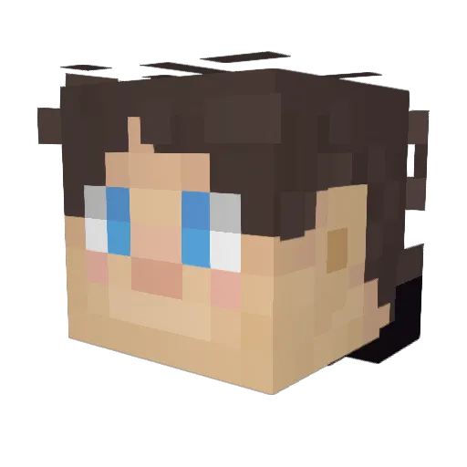 DebDebI Minecraft avatar head, 3D render