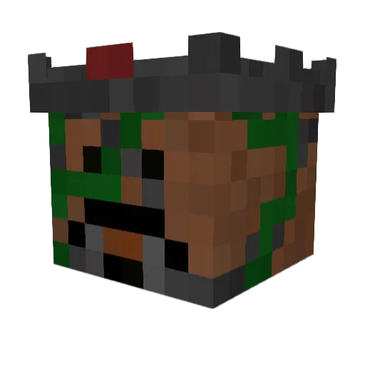 Debakana Minecraft avatar head, 3D render