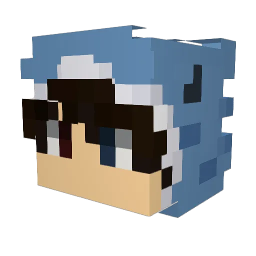 Debayan Minecraft avatar head, 3D render