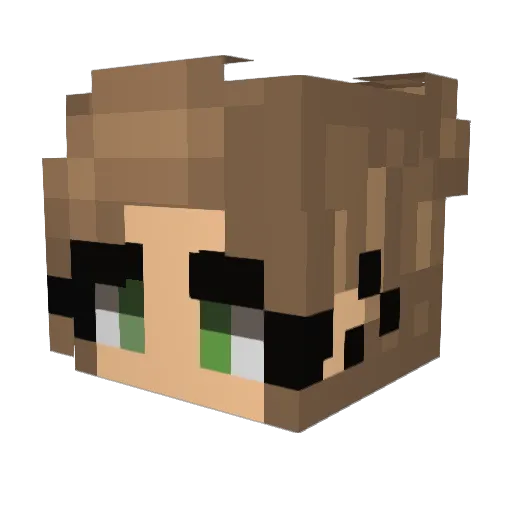 Debbykl Minecraft avatar head, 3D render