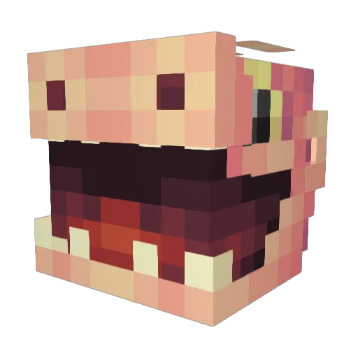 Deber Minecraft avatar head, 3D render
