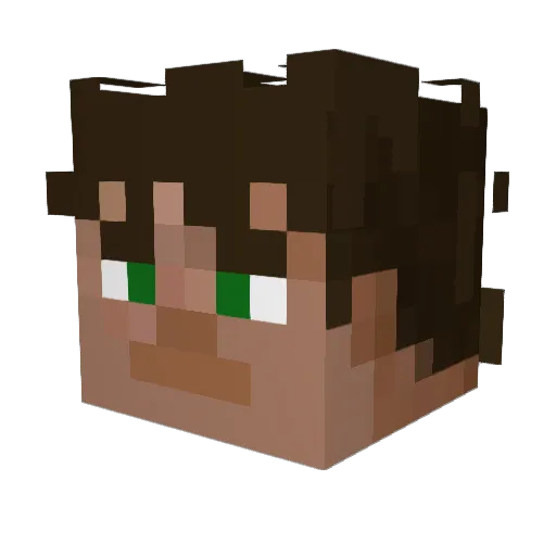 Debian_Belmont Minecraft avatar head, 3D render