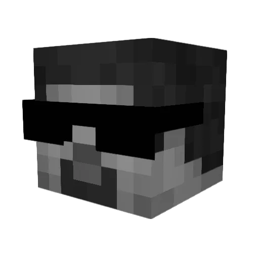 DebilMetal Minecraft avatar head, 3D render