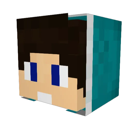 Deblid Minecraft avatar head, 3D render