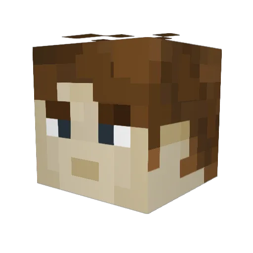 Debrik Minecraft avatar head, 3D render