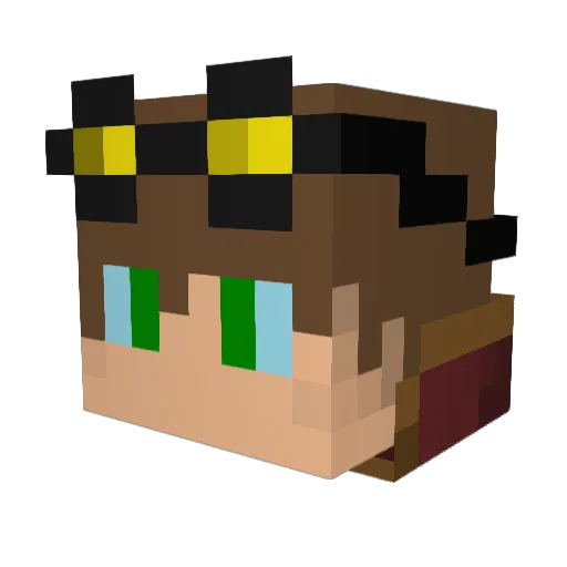 Debug212 Minecraft avatar head, 3D render