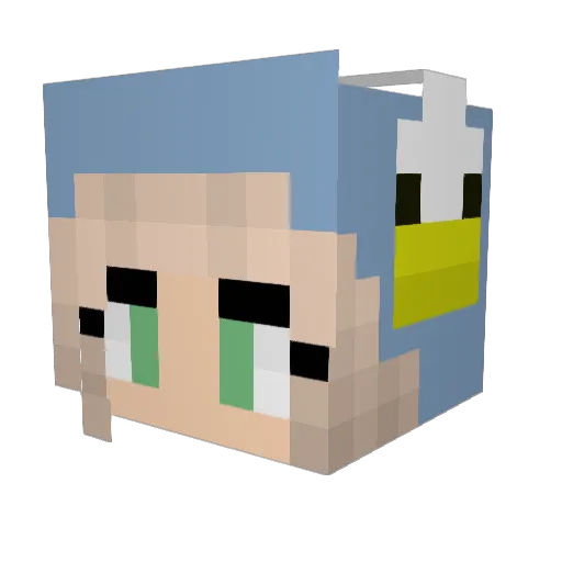 Decac Minecraft avatar head, 3D render