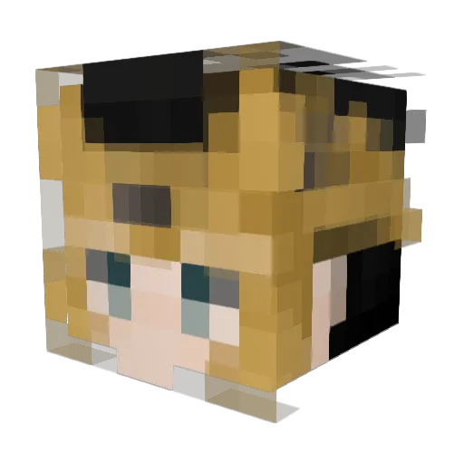 DecaneX Minecraft avatar head, 3D render