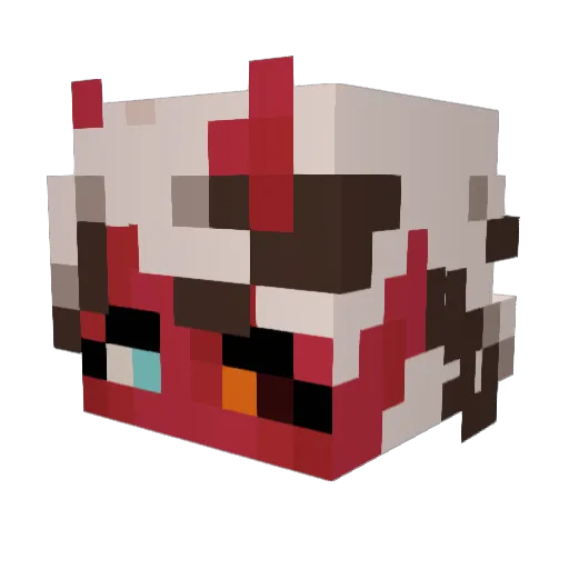 Deccacha Minecraft avatar head, 3D render