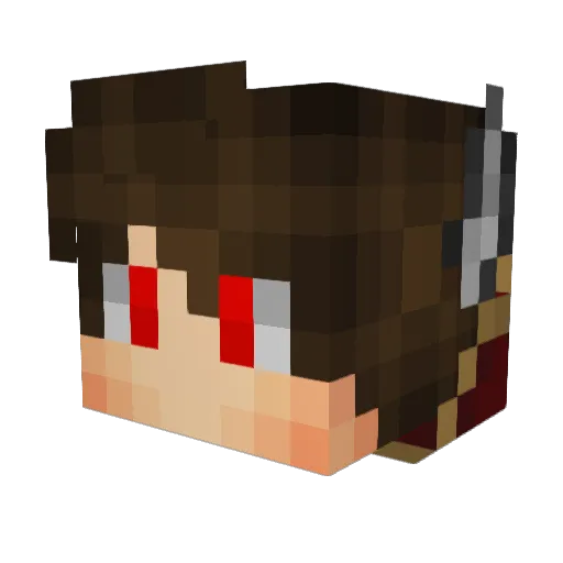 Decclo Minecraft avatar head, 3D render