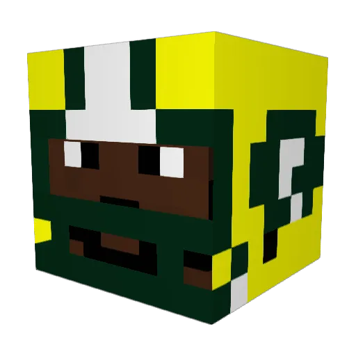 DecentDom Minecraft avatar head, 3D render