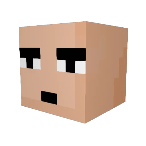 Decenzy Minecraft avatar head, 3D render