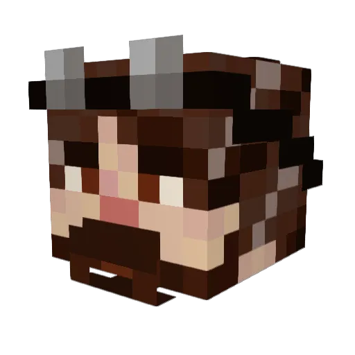 Dechton Minecraft avatar head, 3D render