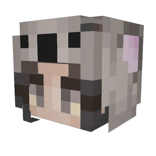 Deciimate Minecraft avatar head, 3D render