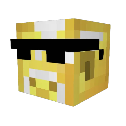 Decim8ed Minecraft avatar head, 3D render