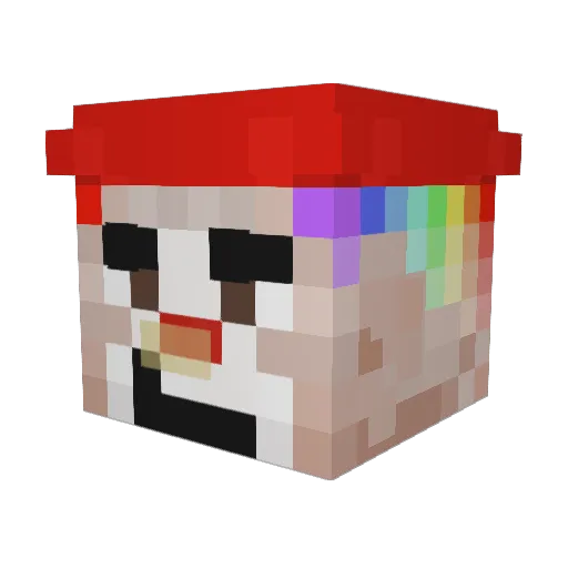 Decimetre Minecraft avatar head, 3D render