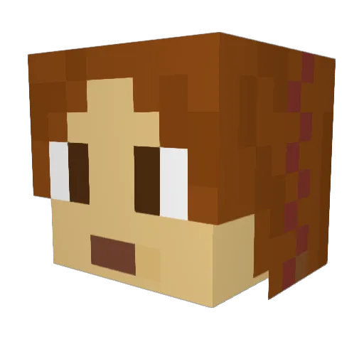 Decipheres Minecraft avatar head, 3D render