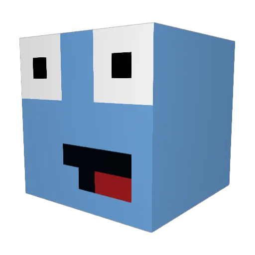 DeckedPP Minecraft avatar head, 3D render