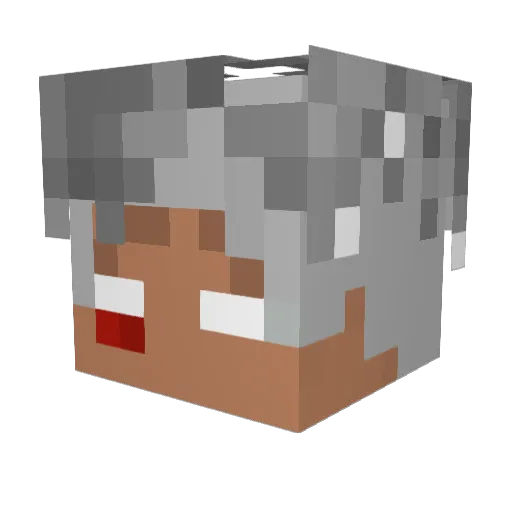 Decnstock Minecraft avatar head, 3D render