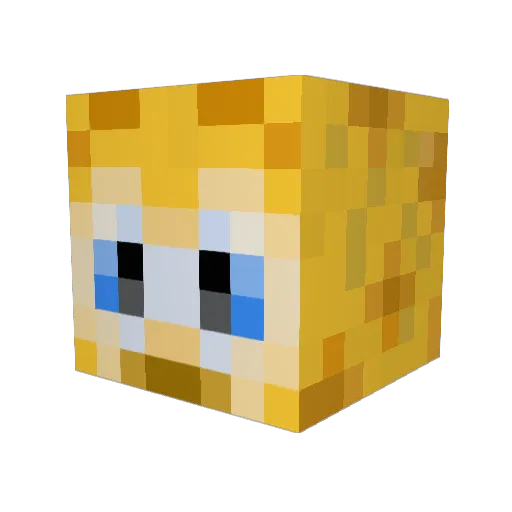 Decorating Minecraft avatar head, 3D render