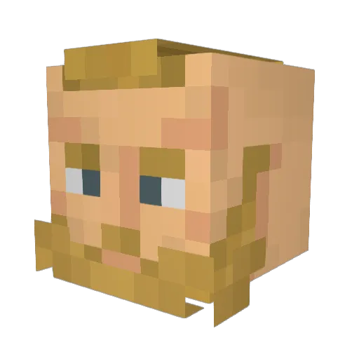 Dedechilling Minecraft avatar head, 3D render