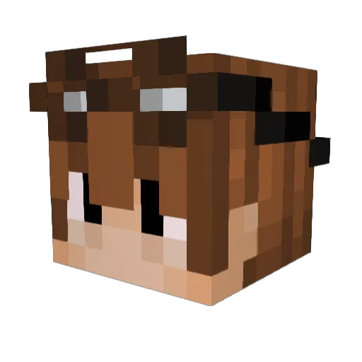 Dedegugu Minecraft avatar head, 3D render