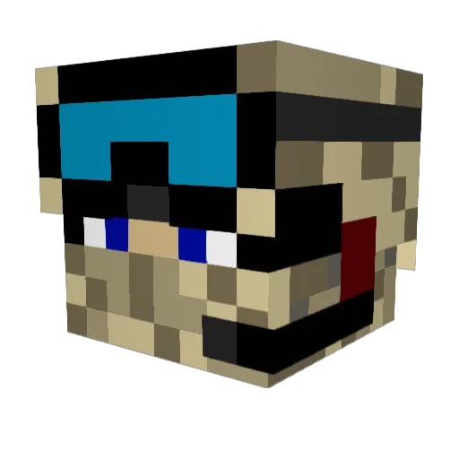 Dedehick Minecraft avatar head, 3D render
