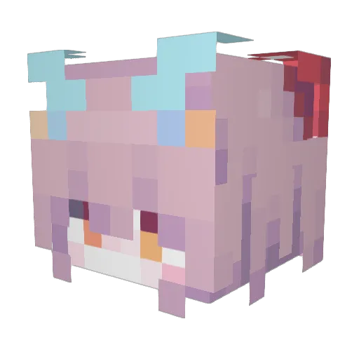 Dedieic Minecraft avatar head, 3D render