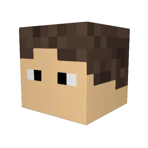 Dedoes Minecraft avatar head, 3D render