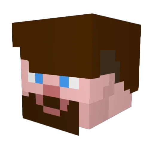 Dedoh_ Minecraft avatar head, 3D render