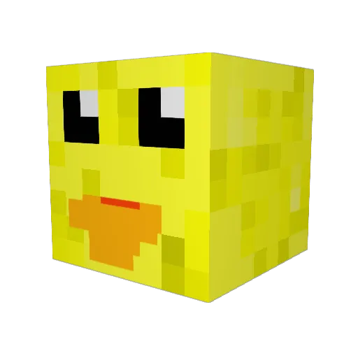 Dedusa Minecraft avatar head, 3D render