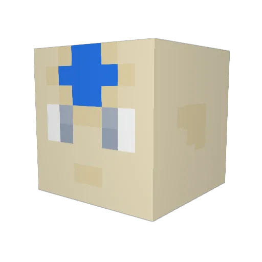 DeeJaii Minecraft avatar head, 3D render