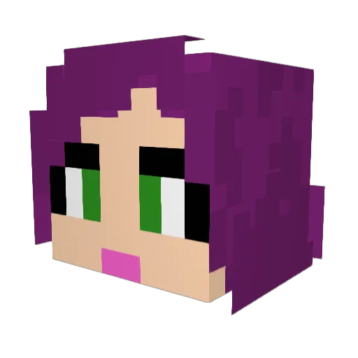 DeeLiz13 Minecraft avatar head, 3D render