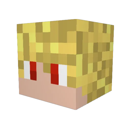 DeeSeng Minecraft avatar head, 3D render