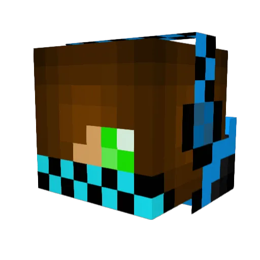 Deeager Minecraft avatar head, 3D render